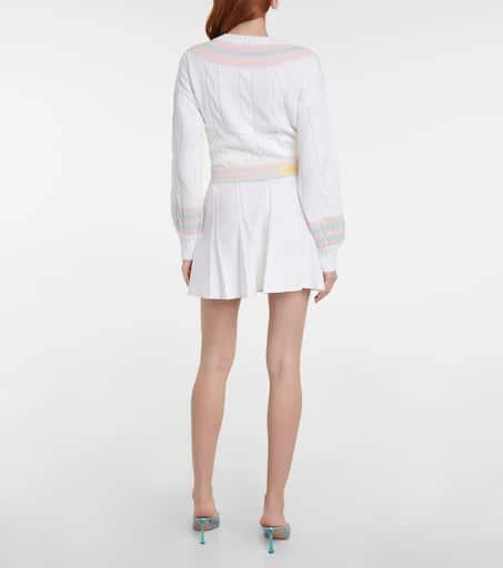 LOVESHACKFANCY Roz embroidered pleated miniskirt 3