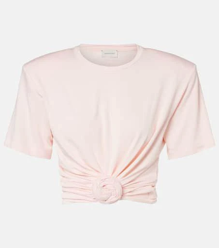 Magda Butrym Cropped floral-appliqué T-shirt 1