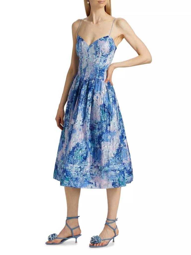 Monique Lhuillier Sage Jacquard Midi-Dress 4