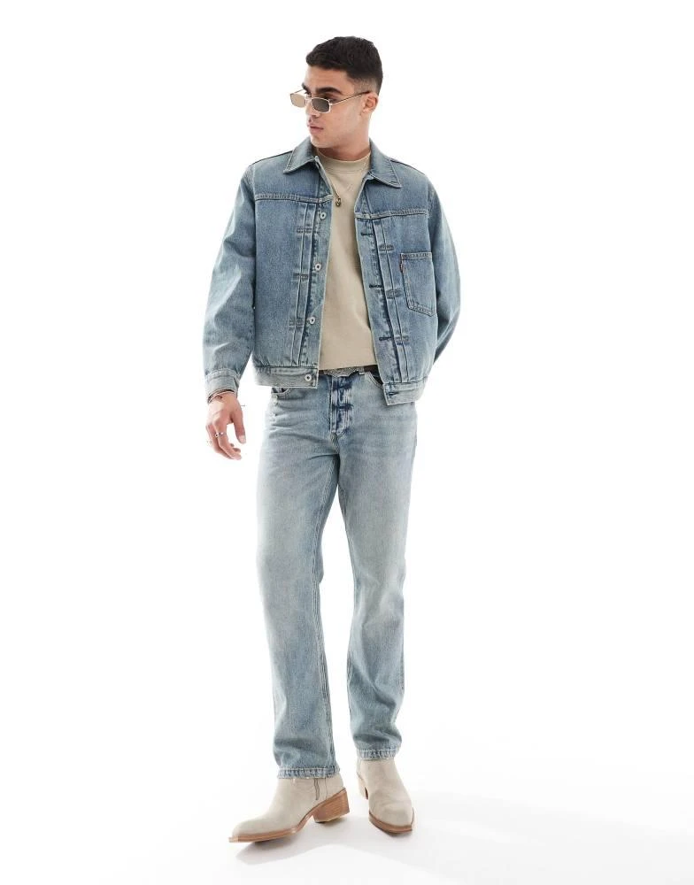 Levi's Levi's 3 in 1 quilted vest denim trucker jacket in mid blue 2