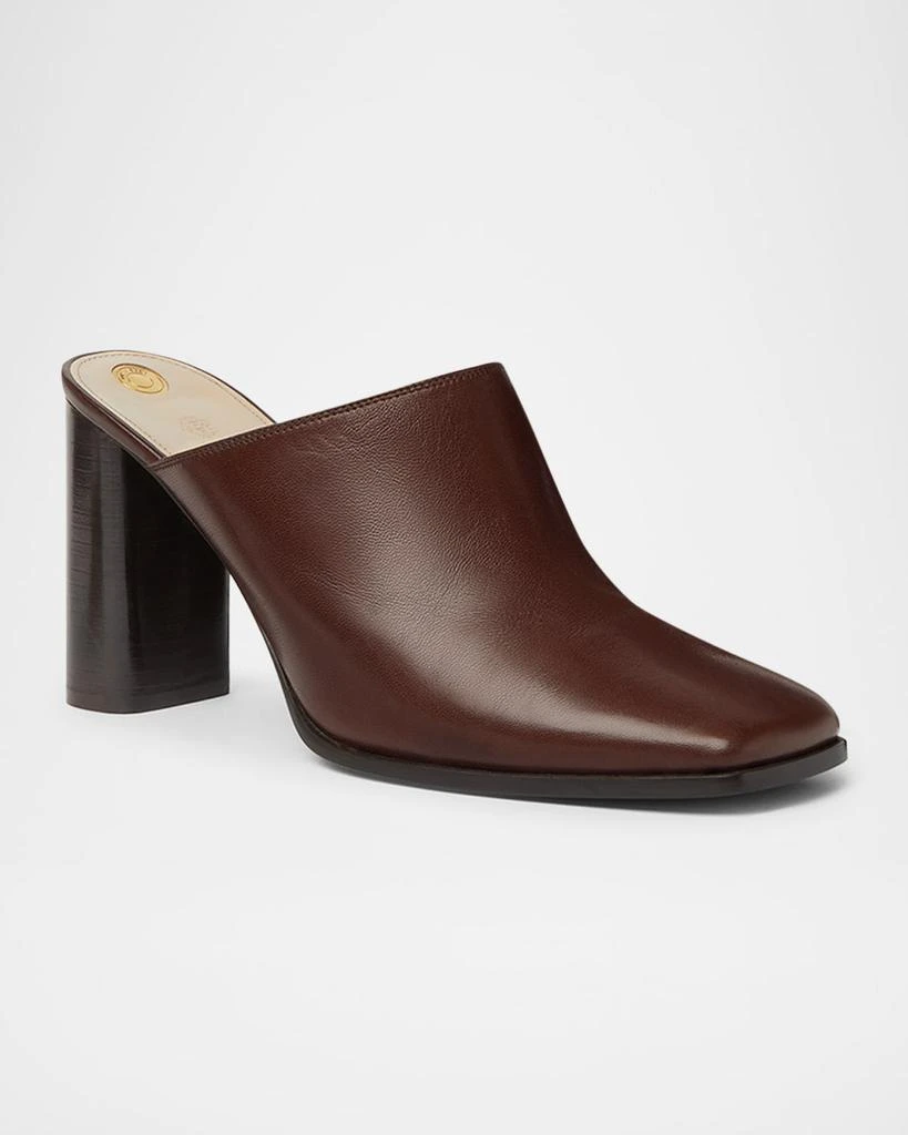 Loro Piana Alba Leather Square-Toe Mules 3