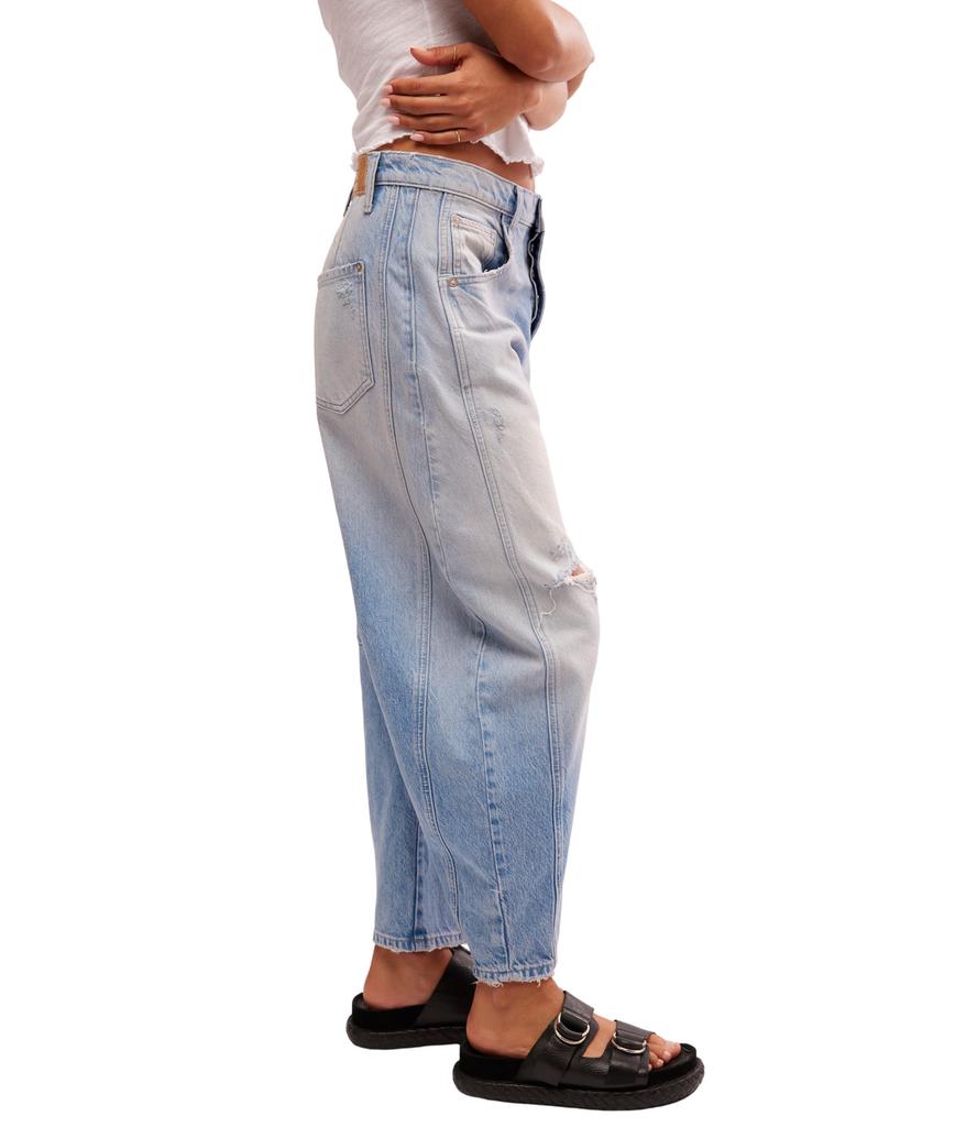 Free People We The Free Good Luck Mid-Rise Barrel Jeans