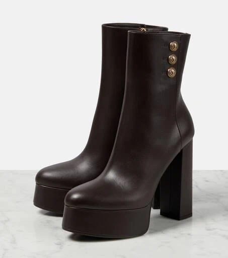 Balmain Brune leather platform ankle boots 5