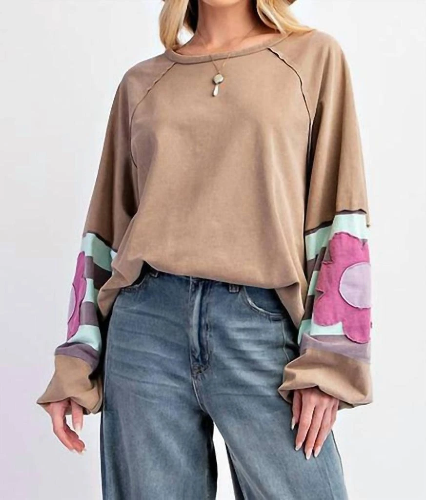 Easel Easel - Floral Patchwork Sweatshirt 1