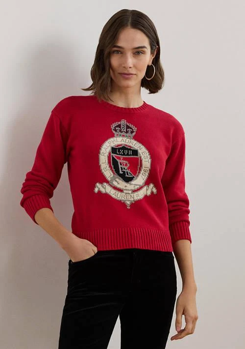 Ralph Lauren Ralph Lauren Intarsia Knit Crest Cotton Sweater 1