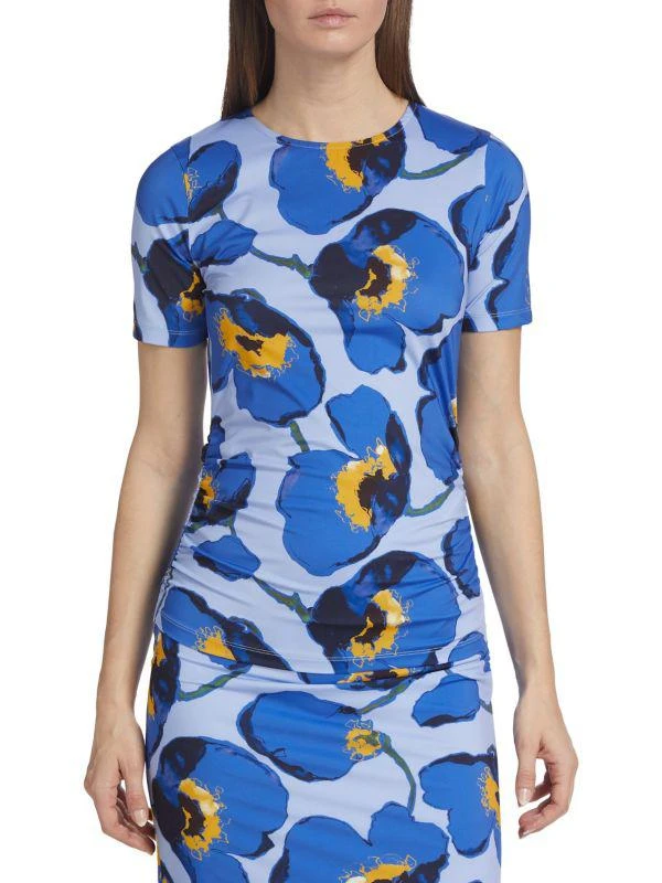 Carolina Herrera Ruched Poppy T-Shirt 1