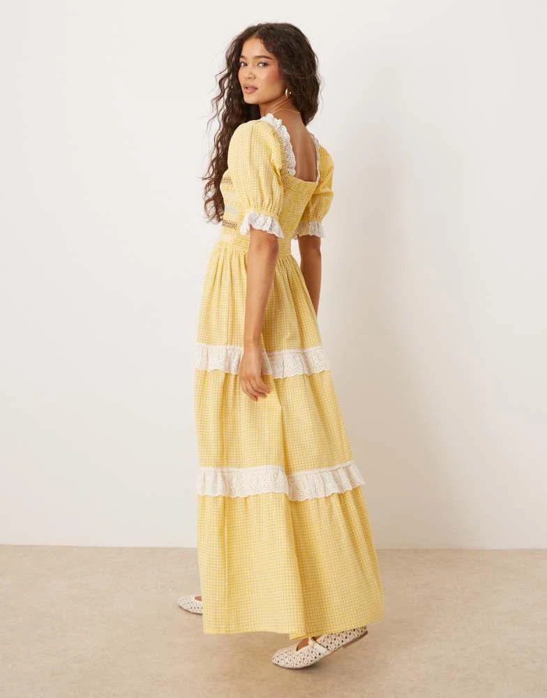 green emerald velvet dress Yellow And Blue Floral Aine Midi Dress