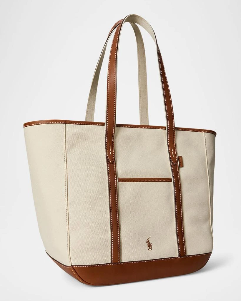 Ralph Lauren Canvas and Leather Medium Tote Bag 6