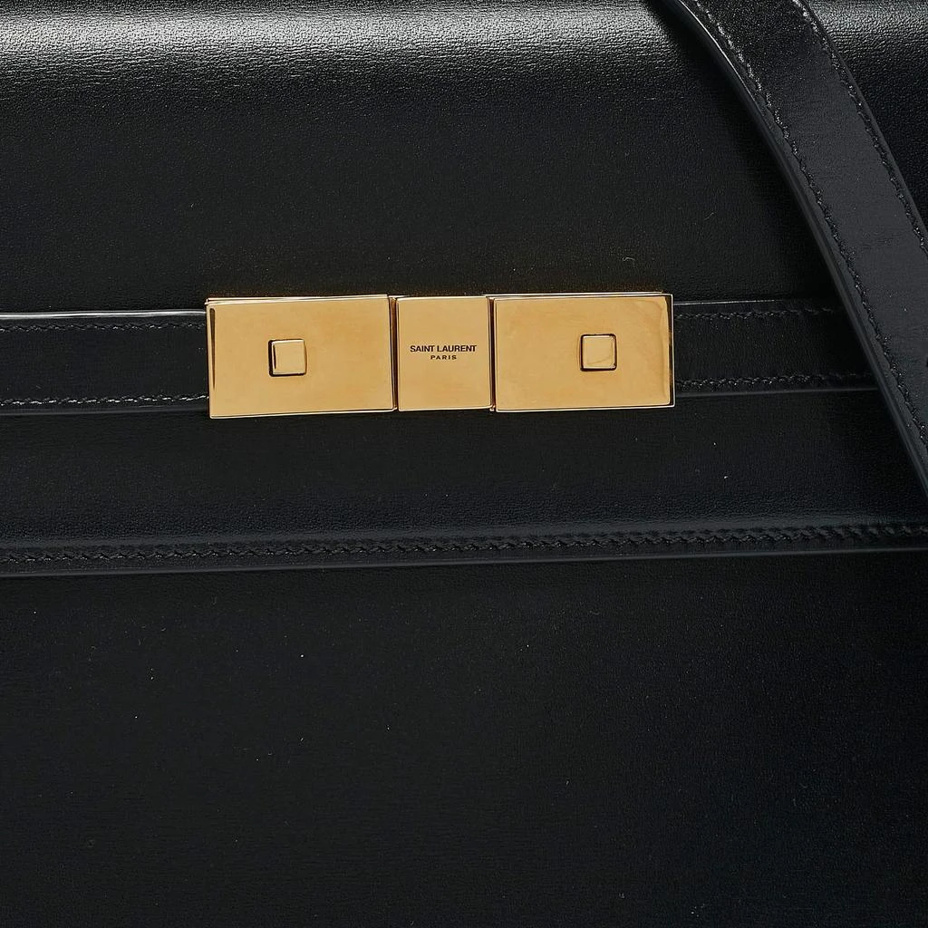 Yves Saint Laurent Saint Laurent Black Leather Medium Manhattan Flap Shoulder Bag 5
