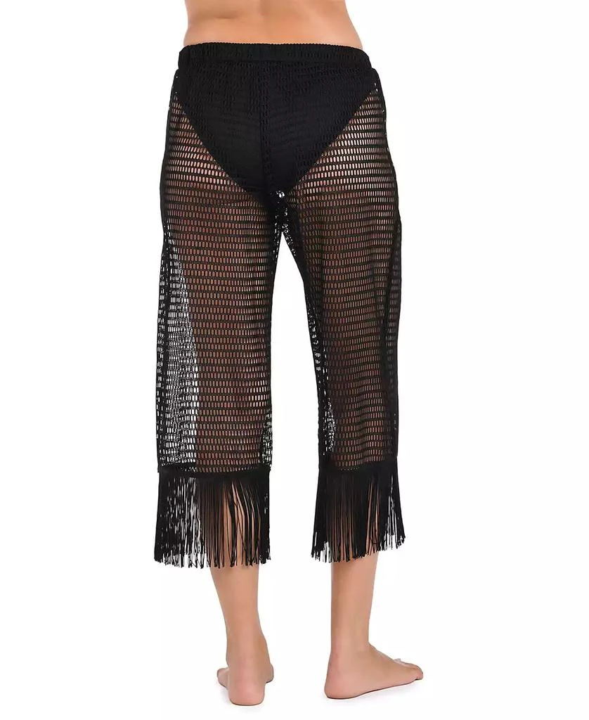 La Blanca Women's Mesh Fringed Cropped Cover-Up Pants 2