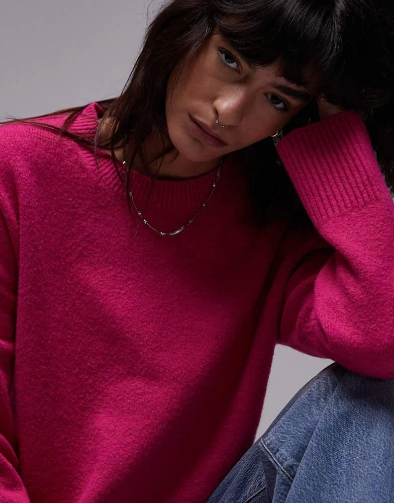 & Other Stories & Other Stories crew neck jumper in bright pink 3
