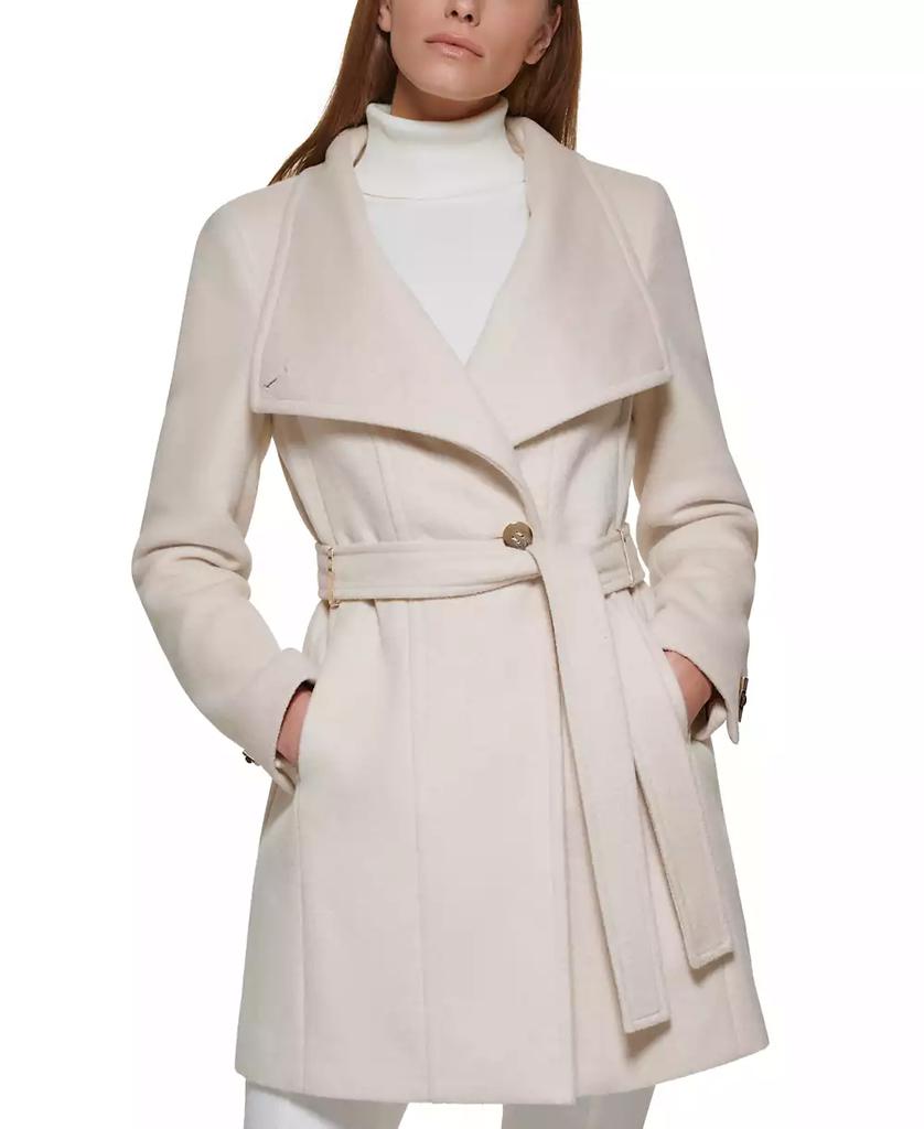 Asymmetrical belted wrap coat on sale