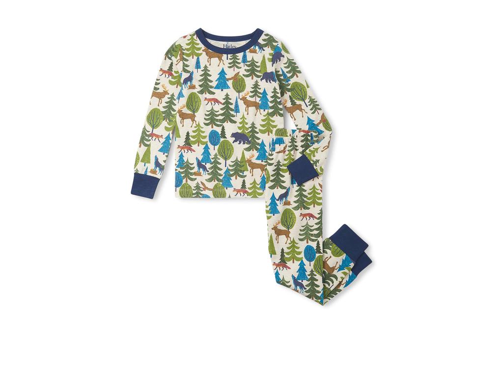 Hatley Forest Scene Stretch Cotton Pajama Set (Toddler/Little Kid/Big Kid)