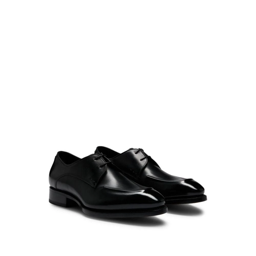 Hugo Boss Apron-toe Derby shoes in leather with heel detail 1