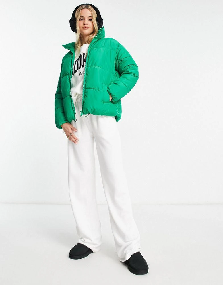 New Look Tall New Look Tall boxy puffer coat in green 4