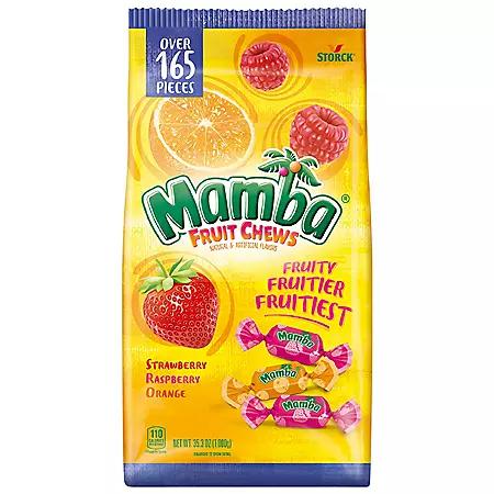 Mamba Mamba Fruit Chews Candy, Party Size, 165 pcs.