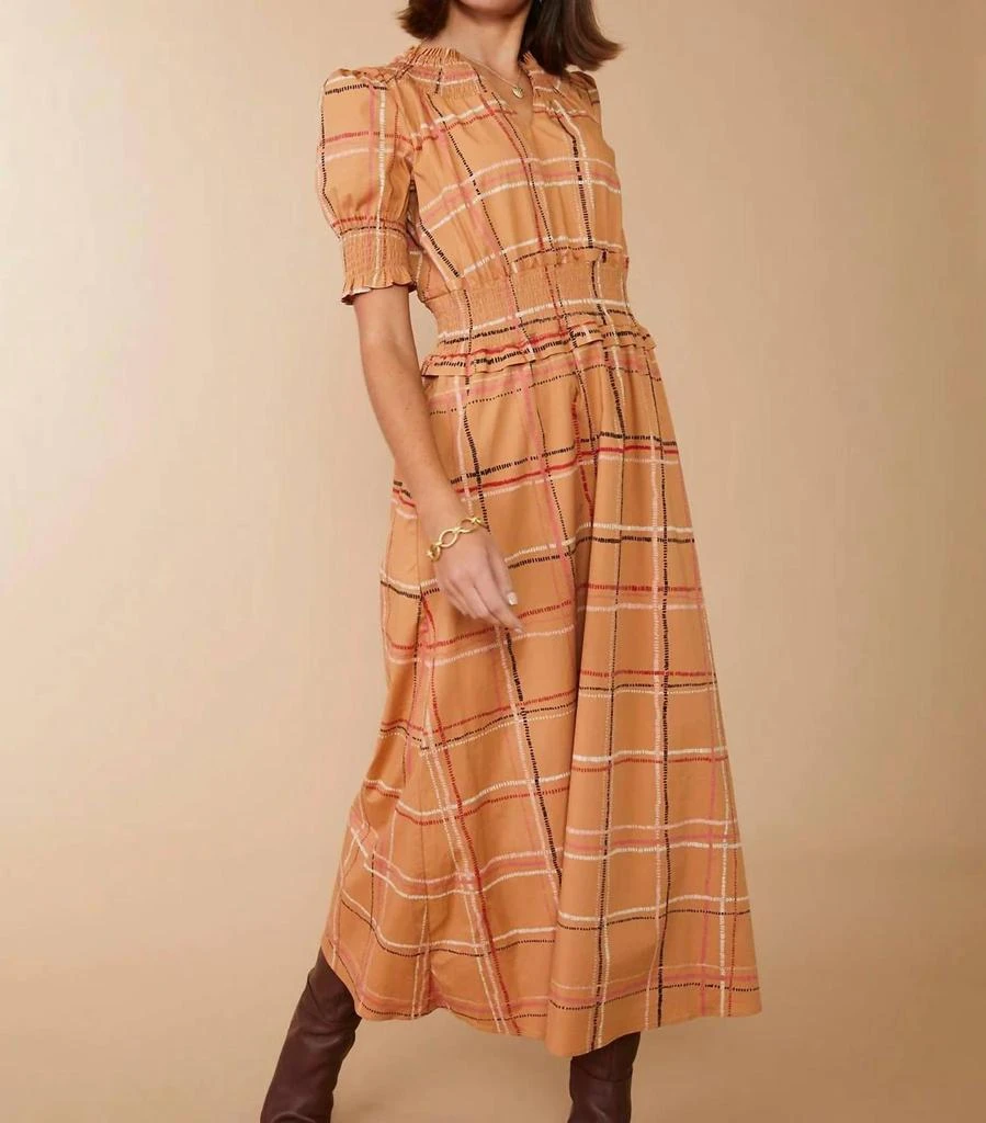 spartina 449 Adelaide Midi Dress In Botanic Garden Dash Plaid 1