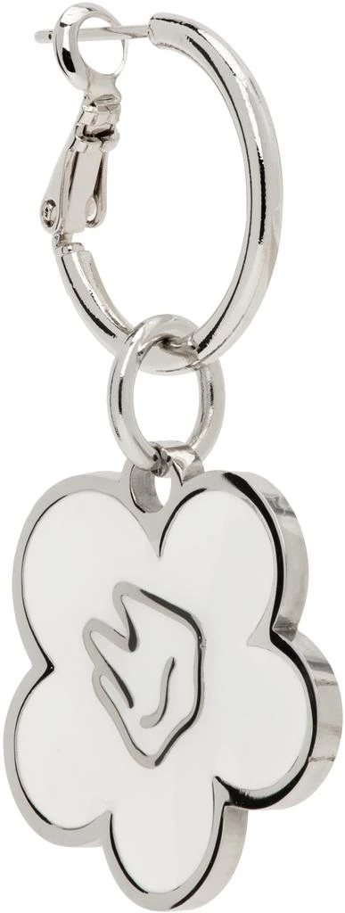 IN GOLD WE TRUST PARIS Silver 
White Flower Pendant Single Earring 2
