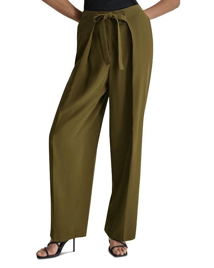 DKNY Twill Tie Front Pants 1