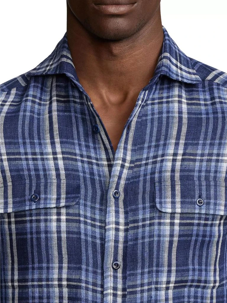 Ralph Lauren Stewart Plaid Linen Shirt 6