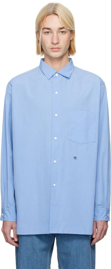 Nanamica Blue Regular Collar Wind Shirt 1