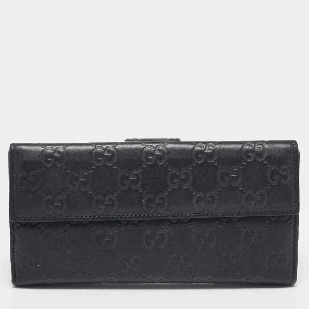 Gucci Gucci Black Guccissima Leather Heart Flap Continental Wallet 6