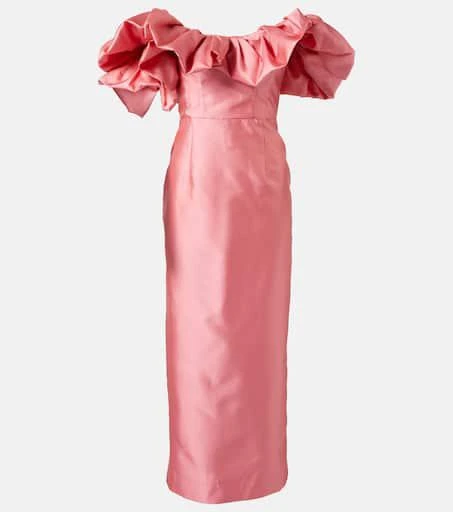 ALÉMAIS Ruffled off-shoulder gown 1