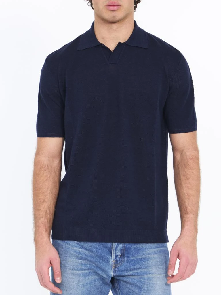ROBERTO COLLINA Linen polo shirt 2