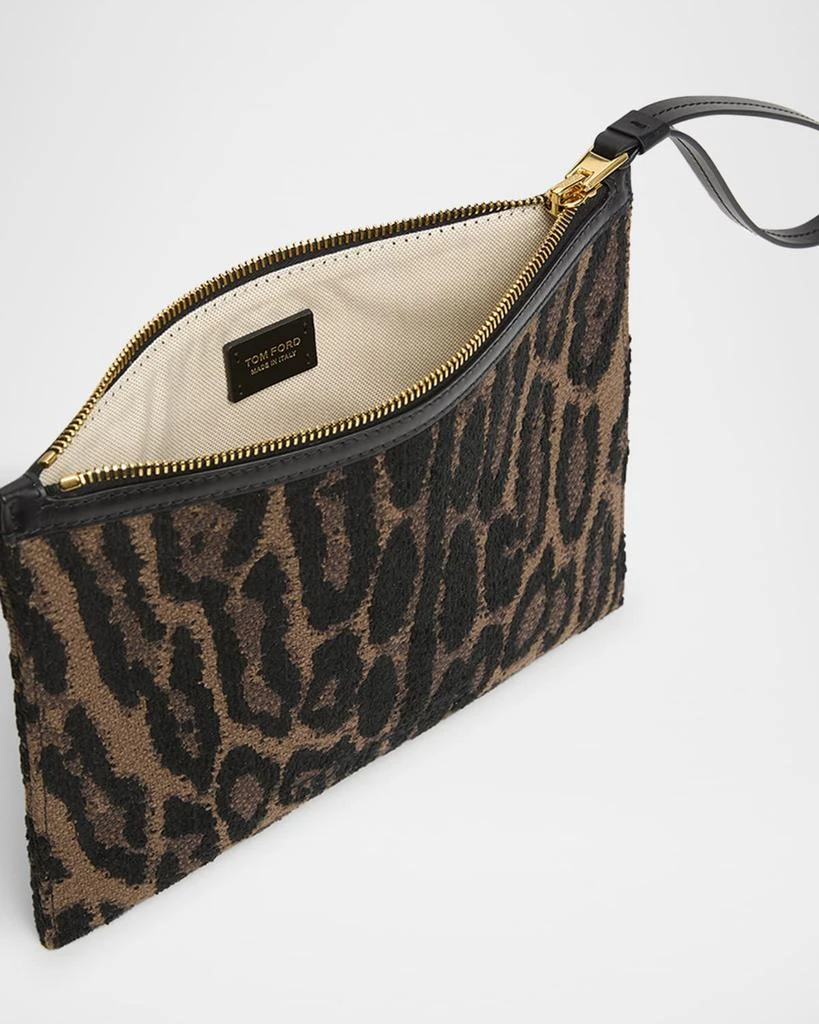 Tom Ford Wristlet Pouch Bag in Jacquard and Calf Leather 4