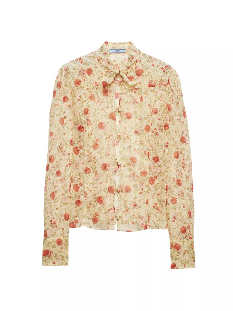 Prada Printed Chiffon Shirt