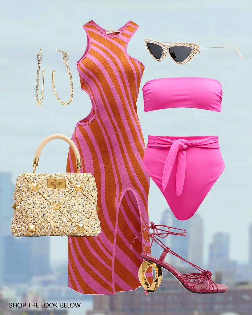 LANA Flawless Teardrop Hoop Earrings with Emerald-Cut Diamond Studs, 35mm