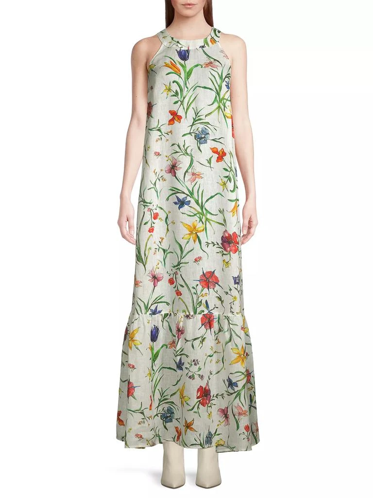 120% Lino Linen Floral Maxi Dress 3