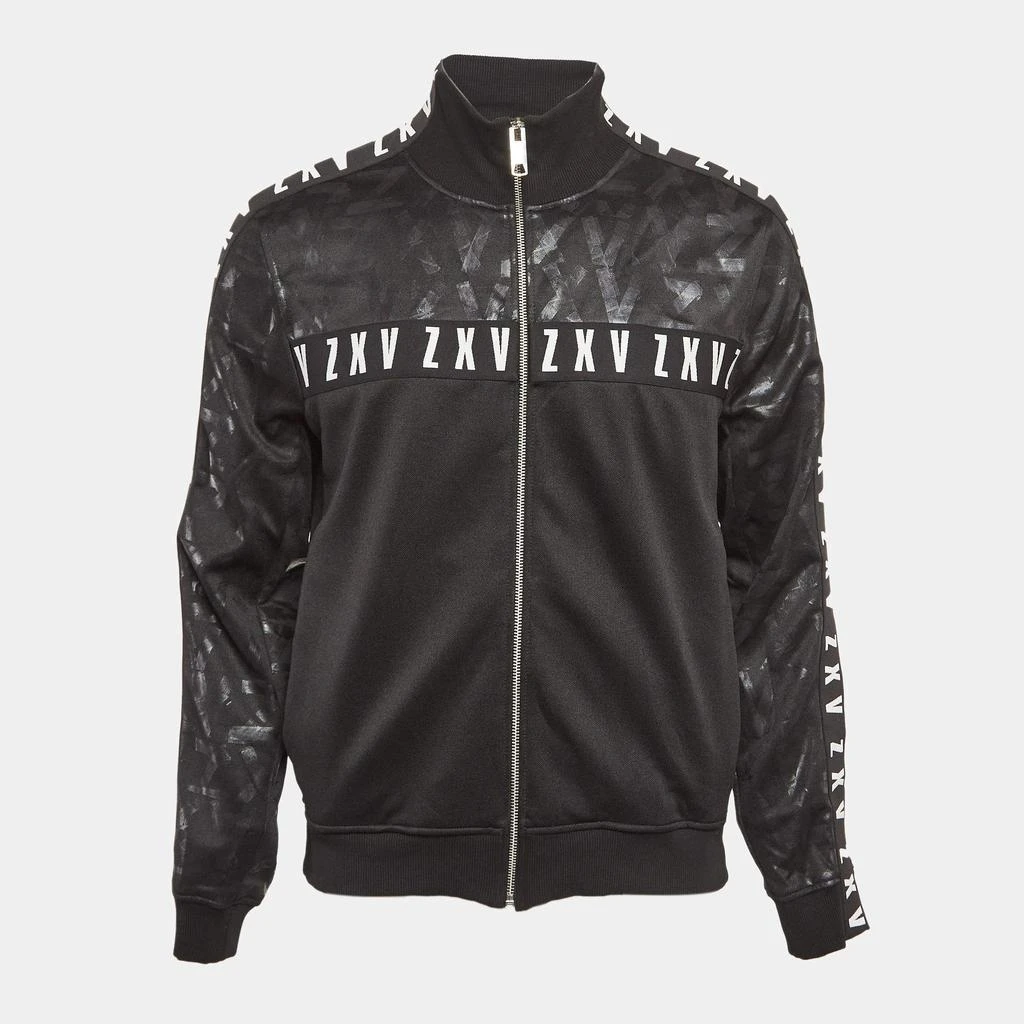 Versus Versace Versus Versace X  Zayn Black Printed Jersey Zip-Up Active Jacket L 1