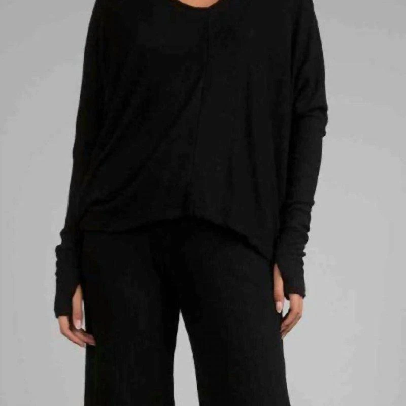 ELAN Ribbed Open Neckline Top ONE SIZE ONLY 1