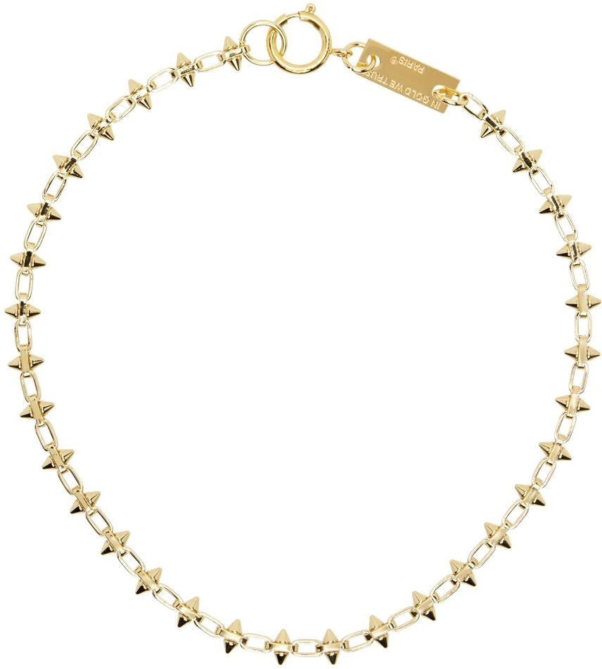IN GOLD WE TRUST PARIS SSENSE Exclusive Gold Thin Spike Necklace 1