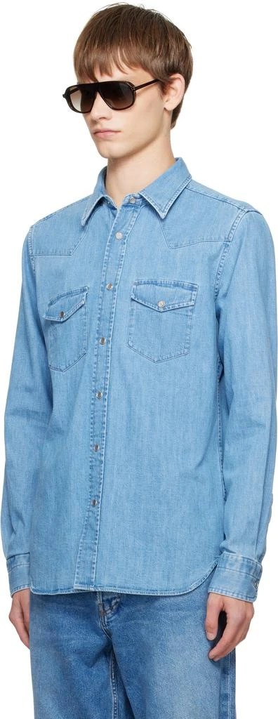 Tom Ford Blue Western Denim Shirt 4