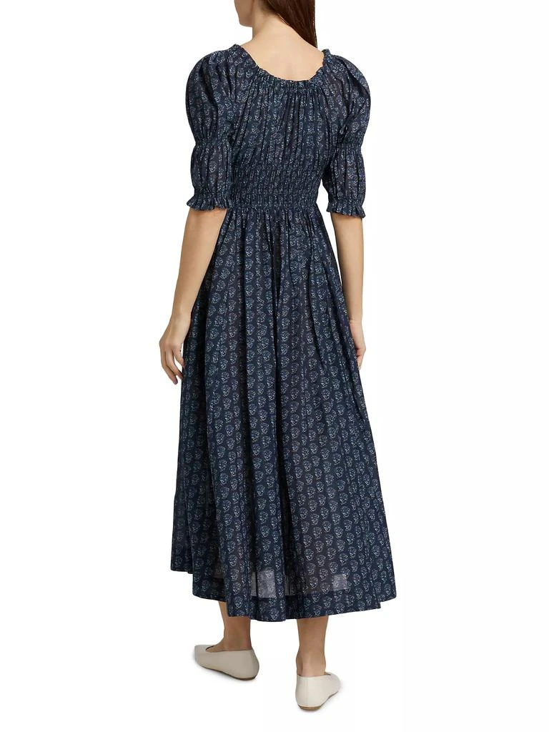 DÔEN Ischia Printed Smocked Midi-Dress 5