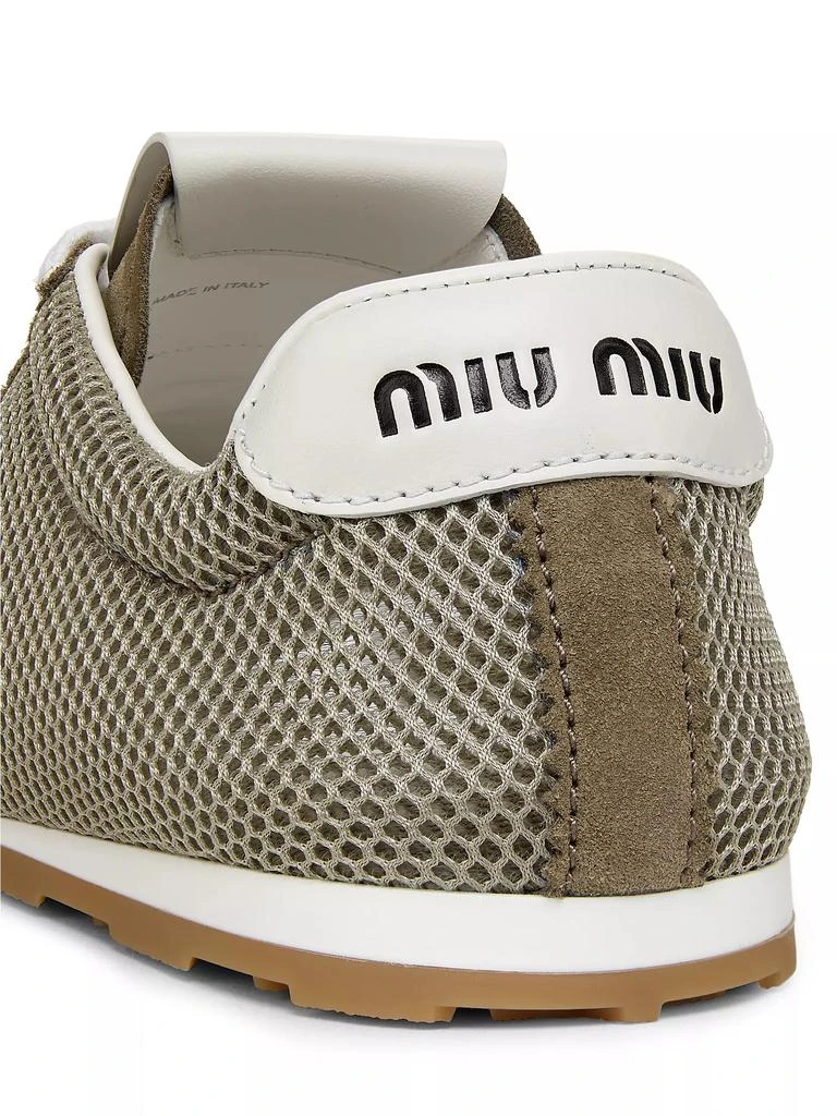 Miu Miu Mesh & Suede Low-Top Lace-Up Sneakers 5