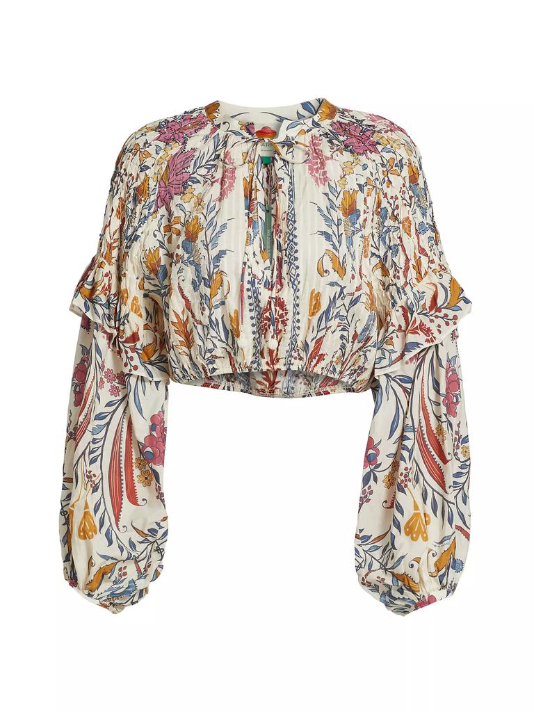 Farm Rio Romantic Lightness Long-Sleeve Blouse