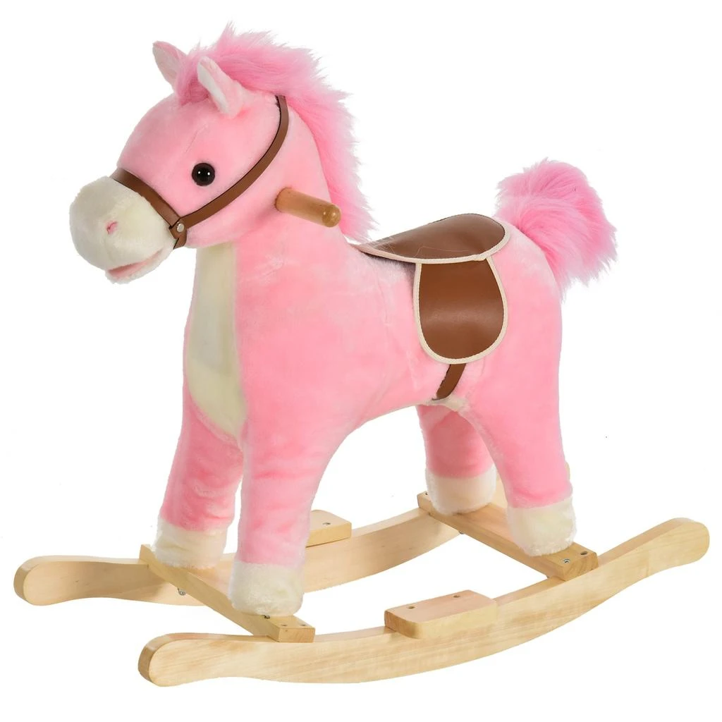 BreeBe Toddler Plush Rocking Horse with Wagging Tail