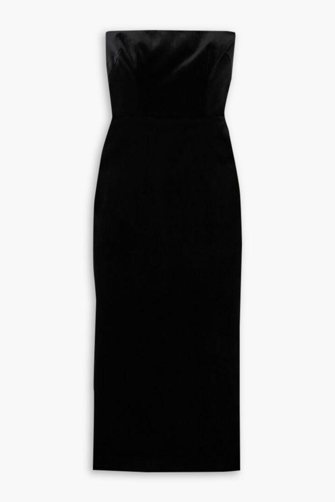 Alex Perry Strapless stretch-velvet midi dress