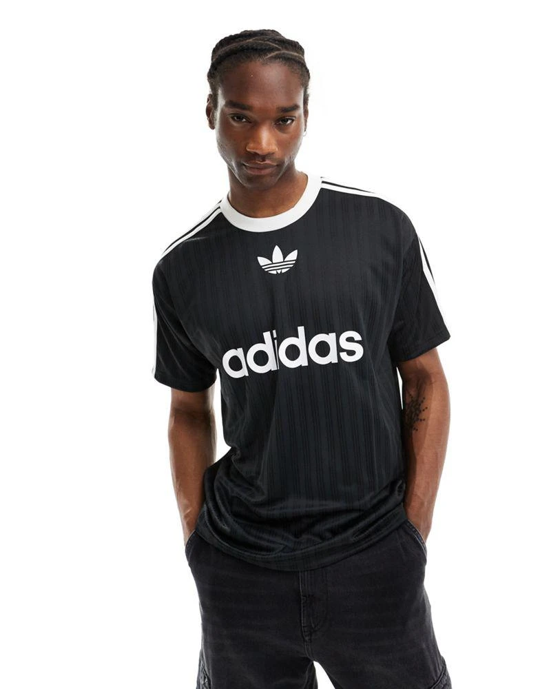 Adidas adidas Originals adicolor football t-shirt in black 1