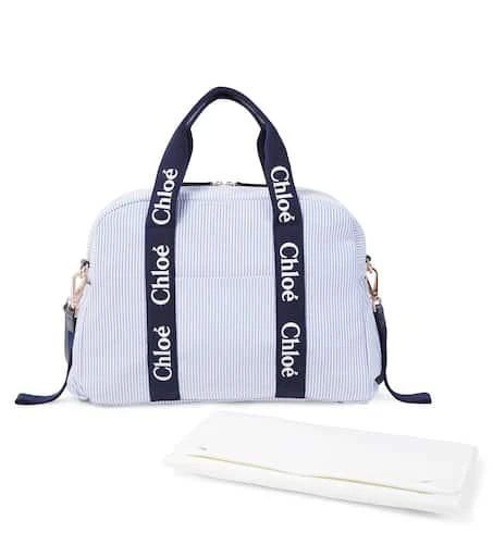 Chloé Logo striped diaper bag 4