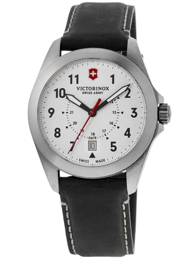 Swiss Army Heritage Quartz White Dial Black Leather Strap Men's Watch 241965 1