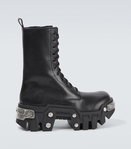 Balenciaga Bulldozer leather lace-up boots - Boots - Compare