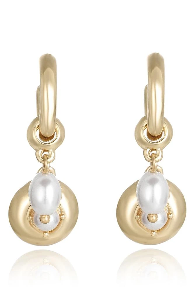 Ettika Jewelry Faux Pearl Charm Huggie Hoop Earrings 2
