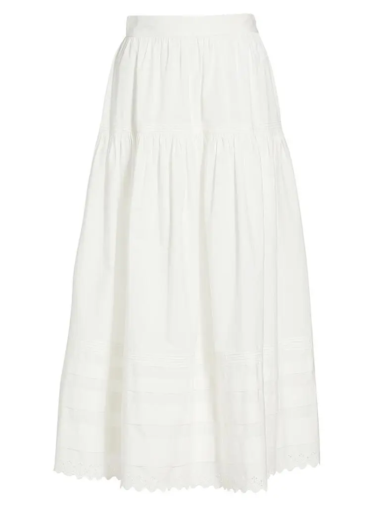 DÔEN Sebastiane Tiered Cotton Maxi Skirt