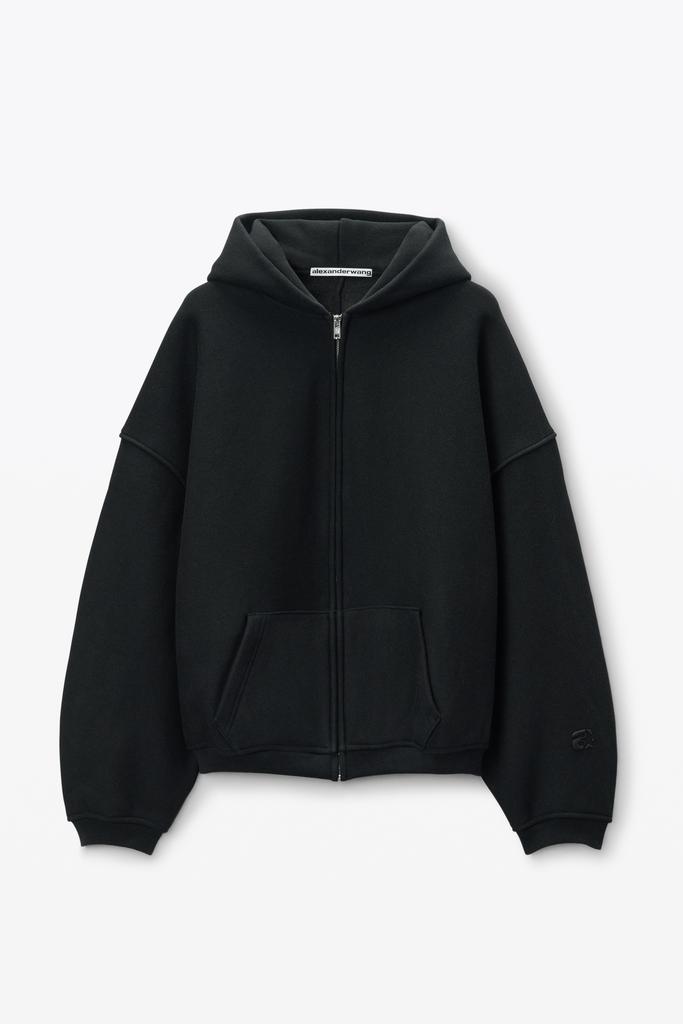 Alexander Wang STAR ZIP UP HOODIE IN DENSE FLEECE