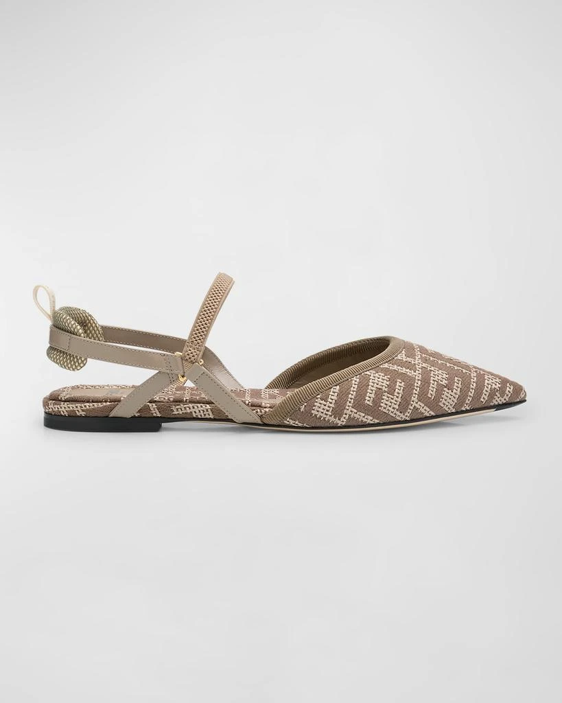 Fendi Colibri Lite FF Raffia Slingback Flats 1
