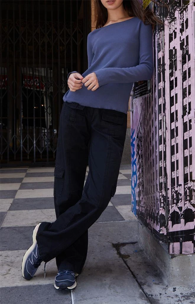 John Galt Navy Wynn Basic Long Sleeve Top 3